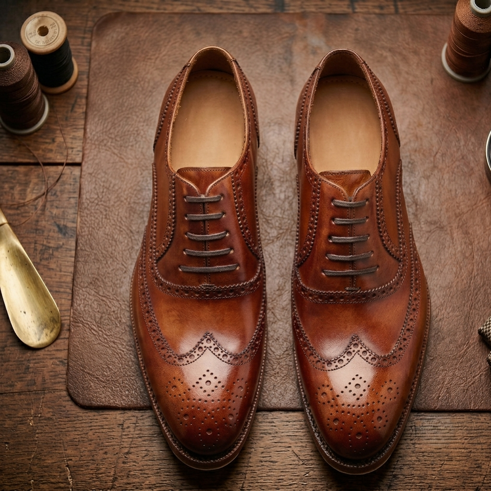 Bourbon leather damiana wingtip brogue oxford  -formal shoes