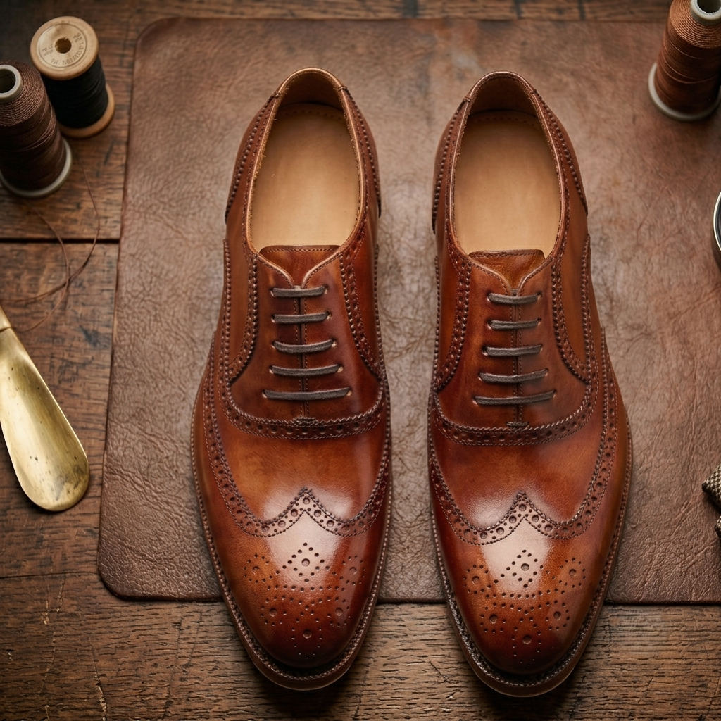Bourbon leather damiana wingtip brogue oxford  -formal shoes