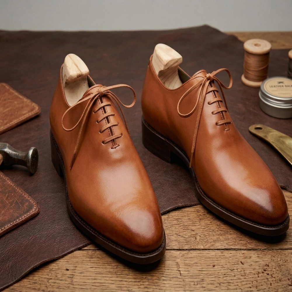 Tan leather Ignazia wholecut oxford shoe -formal  shoes